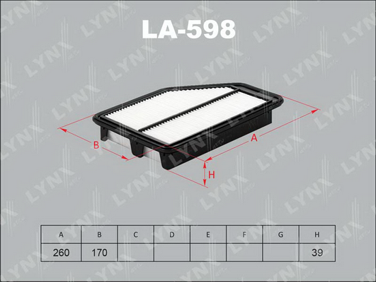 Воздушный фильтр LYNX LA598