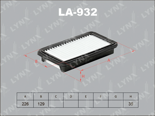 Воздушный фильтр LYNX LA932