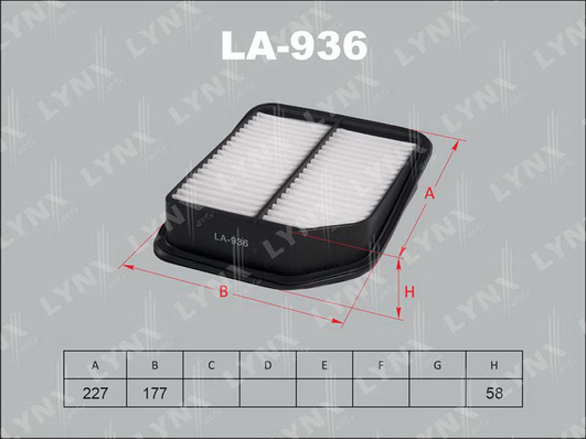 Воздушный фильтр LYNX LA936