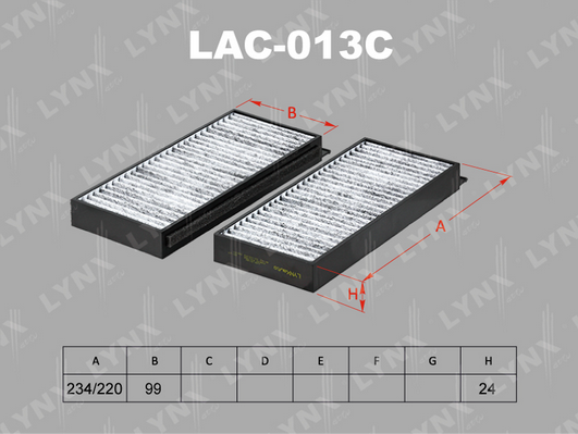 Фильтр, воздух во внутренном пространстве LYNX LAC013C