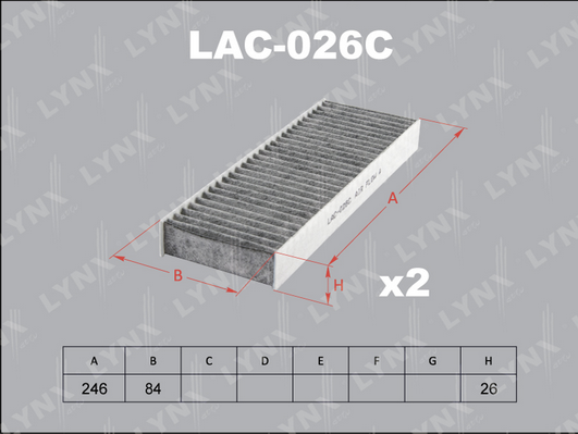 Фильтр, воздух во внутренном пространстве LYNX LAC026C