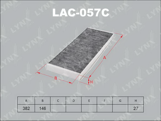 Фильтр, воздух во внутренном пространстве LYNX LAC057C