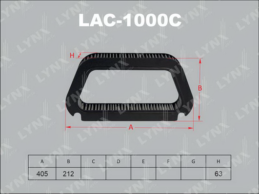 Фильтр, воздух во внутренном пространстве LYNX LAC1000C