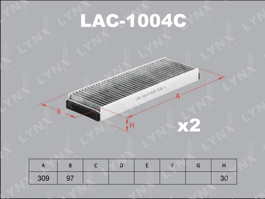 Фильтр, воздух во внутренном пространстве LYNX LAC1004C