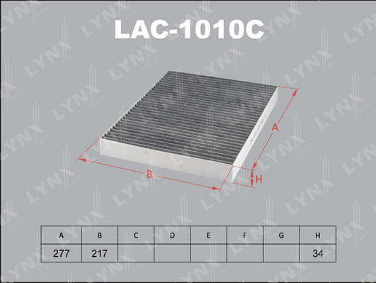 Фильтр, воздух во внутренном пространстве LYNX LAC1010C