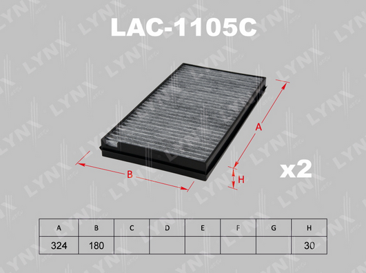 Фильтр, воздух во внутренном пространстве LYNX LAC1105C