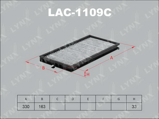 Фильтр, воздух во внутренном пространстве LYNX LAC1109C