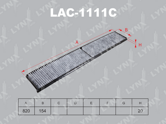 Фильтр, воздух во внутренном пространстве LYNX LAC1111C