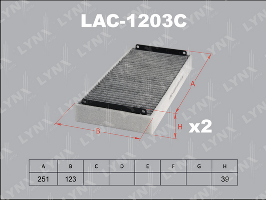 Фильтр, воздух во внутренном пространстве LYNX LAC1203C