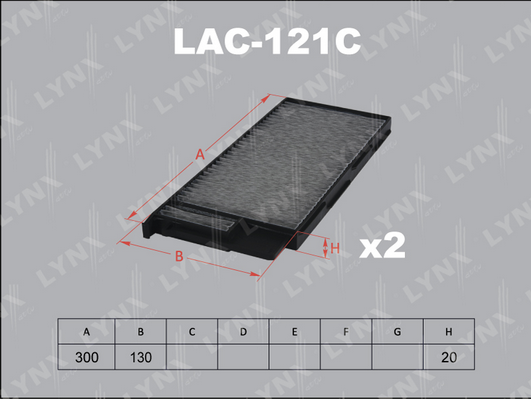 Фильтр, воздух во внутренном пространстве LYNX LAC121C
