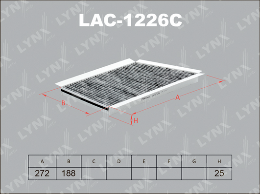 Фильтр, воздух во внутренном пространстве LYNX LAC1226C