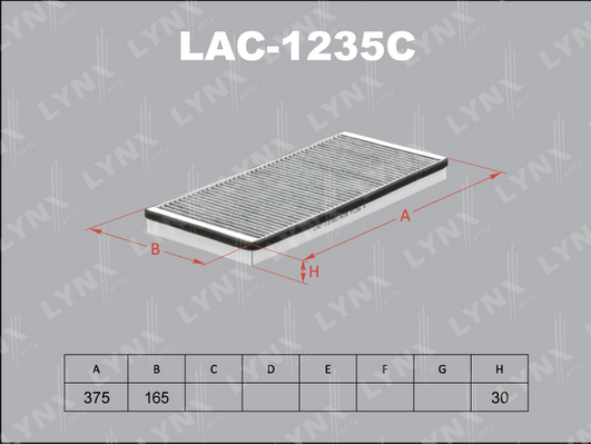 Фильтр, воздух во внутренном пространстве LYNX LAC1235C