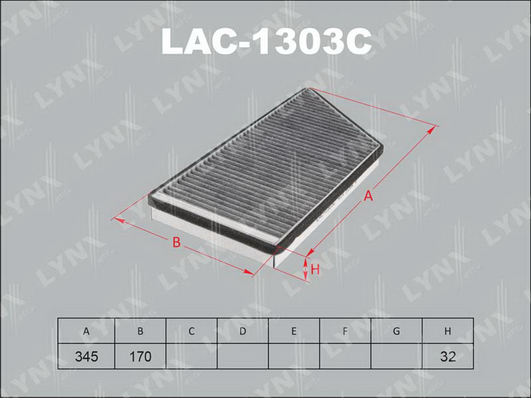 Фильтр, воздух во внутренном пространстве LYNX LAC1303C