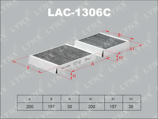 Фильтр, воздух во внутренном пространстве LYNX LAC1306C