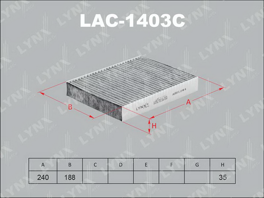 Фильтр, воздух во внутренном пространстве LYNX LAC1403C