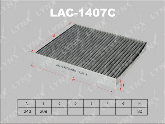 Фильтр, воздух во внутренном пространстве LYNX LAC1407C
