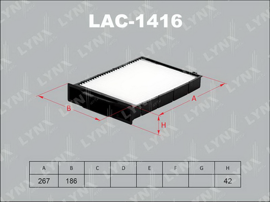 Фильтр, воздух во внутренном пространстве LYNX LAC1416
