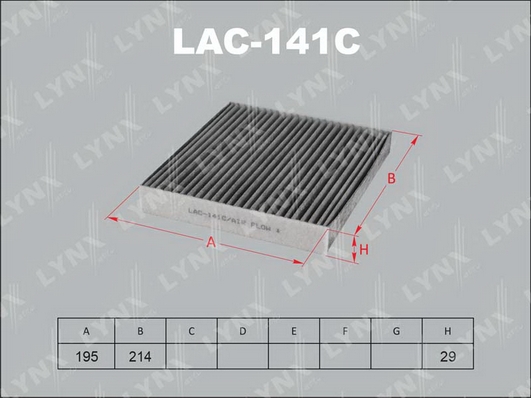 Фильтр, воздух во внутренном пространстве LYNX LAC141C