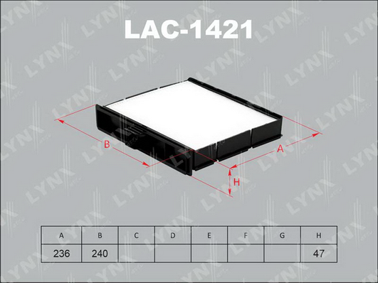 Фильтр, воздух во внутренном пространстве LYNX LAC1421