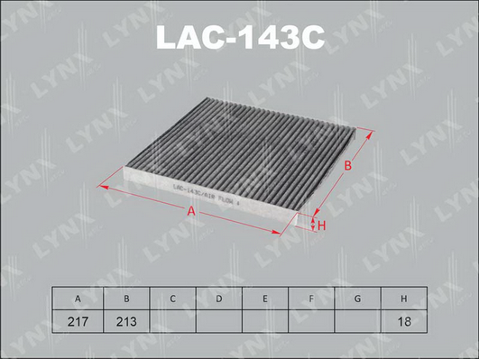 Фильтр, воздух во внутренном пространстве LYNX LAC143C