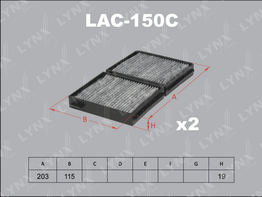 Фильтр, воздух во внутренном пространстве LYNX LAC150C