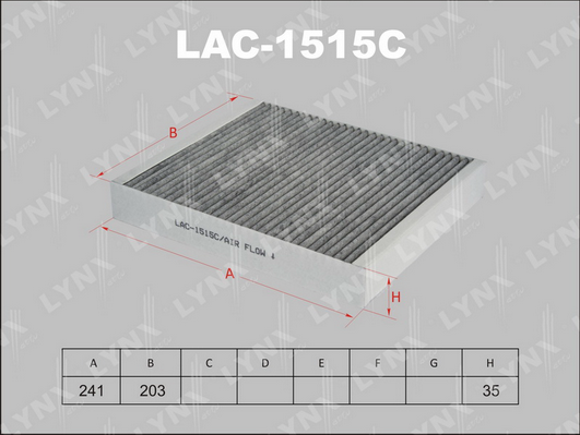 Фильтр, воздух во внутренном пространстве LYNX LAC1515C