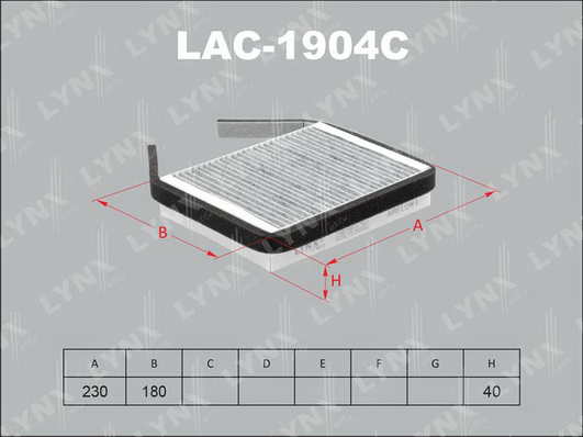 Фильтр, воздух во внутренном пространстве LYNX LAC1904C