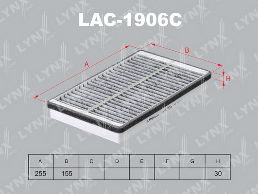 Фильтр, воздух во внутренном пространстве LYNX LAC1906C