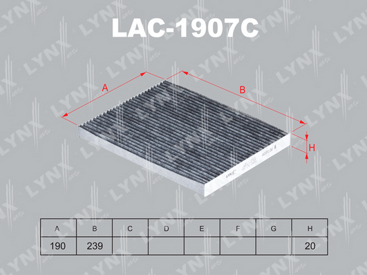 Фильтр, воздух во внутренном пространстве LYNX LAC1907C