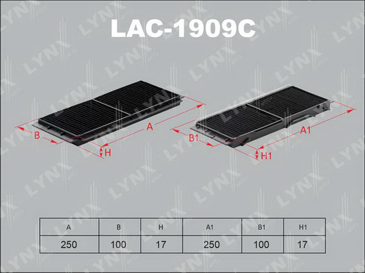 Фильтр, воздух во внутренном пространстве LYNX LAC1909C