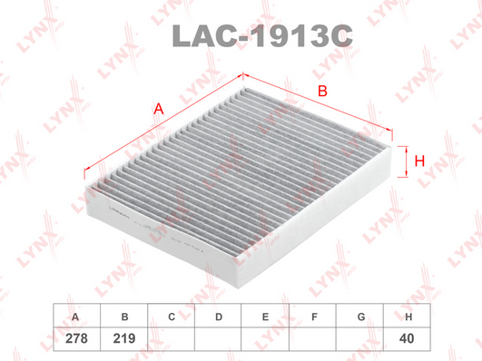Фильтр, воздух во внутренном пространстве LYNX LAC1913C