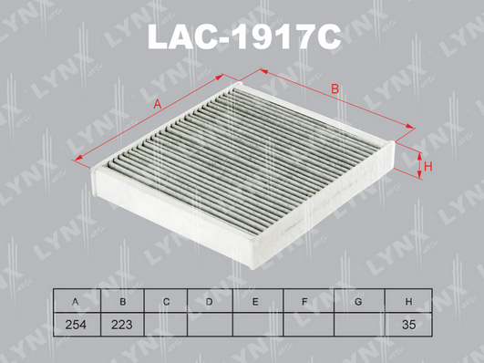 Фильтр, воздух во внутренном пространстве LYNX LAC1917C