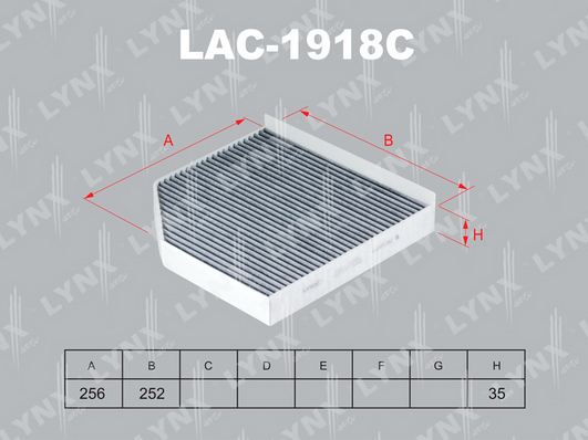 Фильтр, воздух во внутренном пространстве LYNX LAC1918C