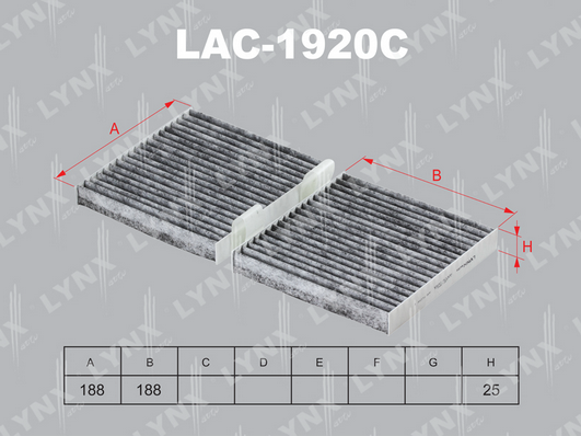 Фильтр, воздух во внутренном пространстве LYNX LAC1920C