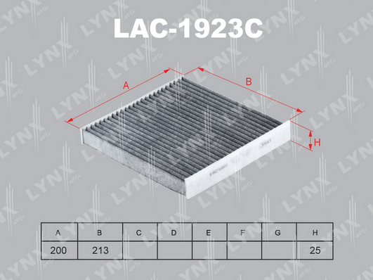 Фильтр, воздух во внутренном пространстве LYNX LAC1923C