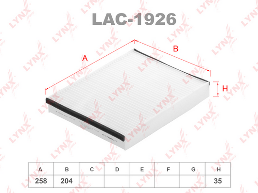 Фильтр, воздух во внутренном пространстве LYNX LAC1926
