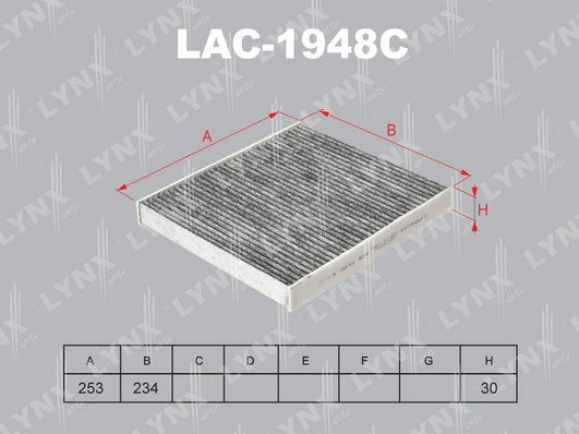 Фильтр, воздух во внутренном пространстве LYNX LAC1948C