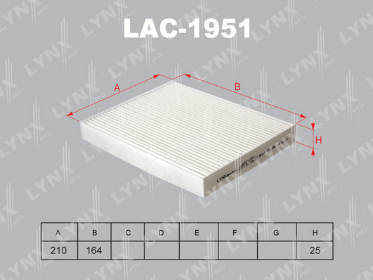 Фильтр, воздух во внутренном пространстве LYNX LAC1951