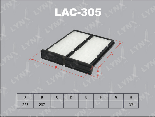 Фильтр, воздух во внутренном пространстве LYNX LAC305