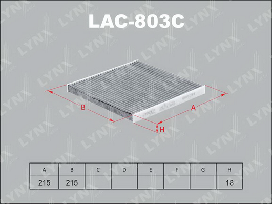 Фильтр, воздух во внутренном пространстве LYNX LAC803C