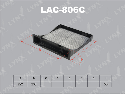 Фильтр, воздух во внутренном пространстве LYNX LAC806C