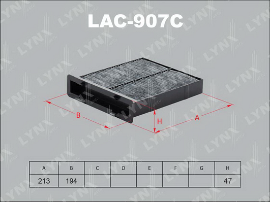 Фильтр, воздух во внутренном пространстве LYNX LAC907C