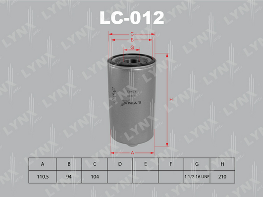 Масляный фильтр LYNX LC012