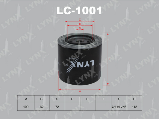Масляный фильтр LYNX LC1001