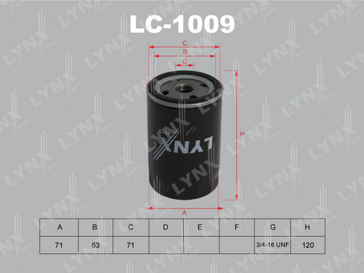 Масляный фильтр LYNX LC1009