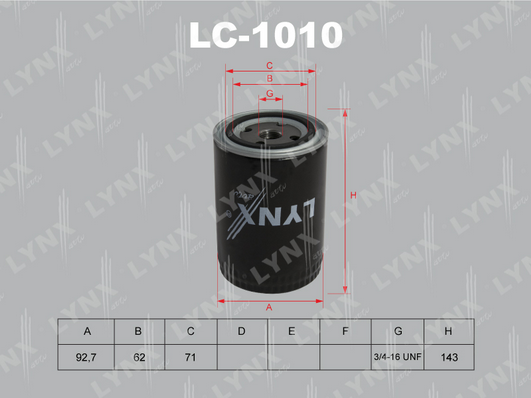 Масляный фильтр LYNX LC1010