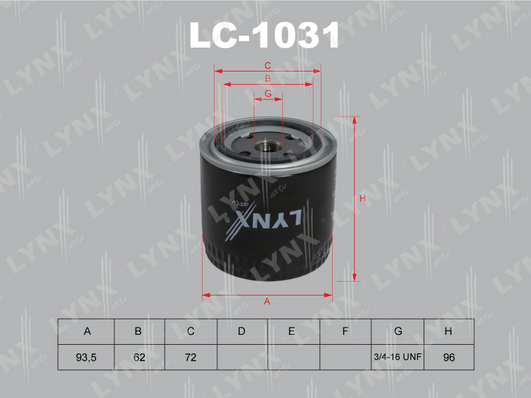 Масляный фильтр LYNX LC1031