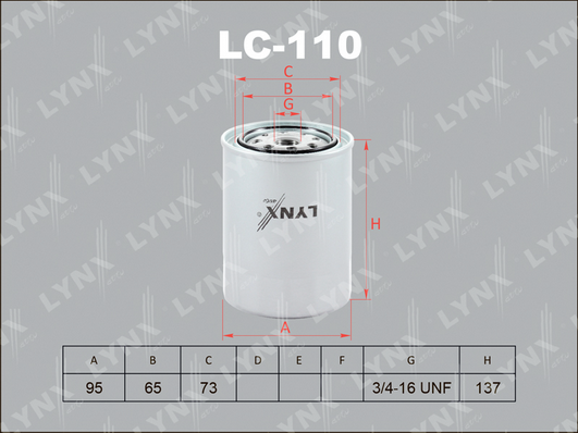 Масляный фильтр LYNX LC110