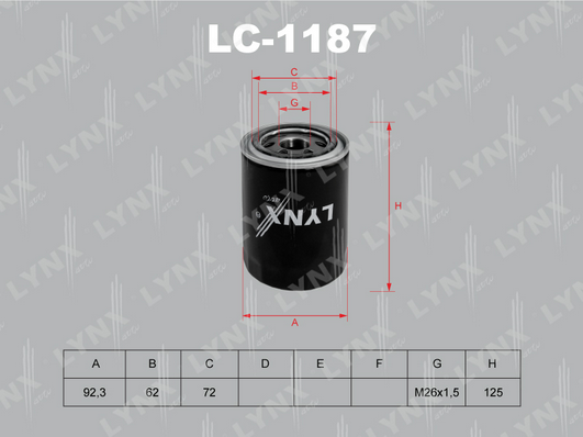 Масляный фильтр LYNX LC1187