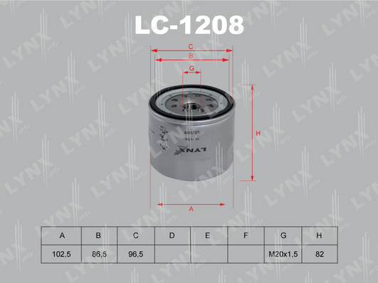 Масляный фильтр LYNX LC1208
